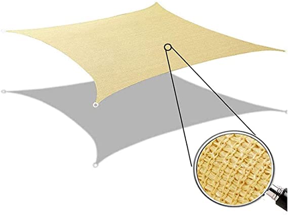 GLORYA Shade Sail - 6' x 8' Rectangle UV Block Shade Cloth - Water & Air Permeable Awning - Permeable Canopy Pergolas Top Cover for Outdoor Patio Garden Sand