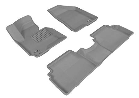 3D MAXpider Complete Set Custom Fit All-Weather Floor Mat for Select Hyundai Tucson Models - Kagu Rubber (Gray)