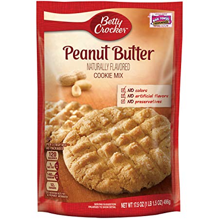 Betty Crocker Baking Mix, Peanut Butter Cookie Mix, 17.5 Oz Pouch