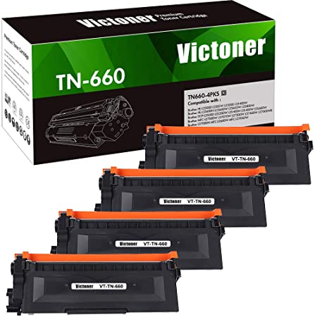 Victoner Compatible Toner Cartridge Replacement for TN660 TN-660 TN-630 for Brother HL-L2380DW HL-L2320D HL-L2360DW HL-L2340DW HL-L2300D HL-L2360DW MFC-L2740DW MFC-L2700DW DCP-L2540DW (Black, 4-Pack)