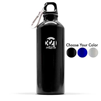 321 STRONG 500 mL (16.9 Fluid Ounce) Aluminum Water Bottle, Black, Silver, Red, White, or Blue