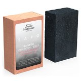 SAPO Bamboo Charcoal Soap Bar - All Natural USA Handmade and Organic - Helps with Acne Psoriasis Eczema - Gentler Than African Black Dead Sea Castile Soaps - Has Coconut Oil Oatmeal Shea Butter