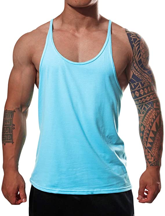 Manstore Men's Gym Stringer Tank Top Bodybuilding Athletic Workout Muscle Fitness Vest