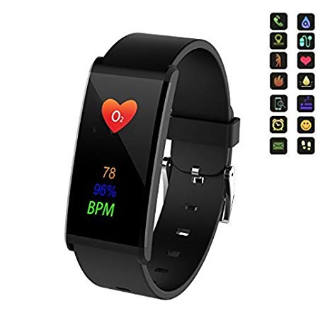 DAWO Fitness tracker with heart rate color screen activity tracker and sphygmomanometer, IP67 waterproof sleep monitor, calorie counter pedometer 3 time interface mode for children female men