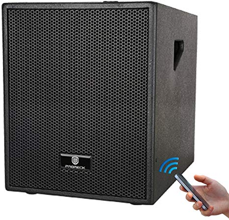 PRORECK Club B 12-Inch 4-Channel Stereo DJ/Powered Subwoofer with Bluetooth/USB/SD Card/Mic Input/XLR Input/RCA Input& Output
