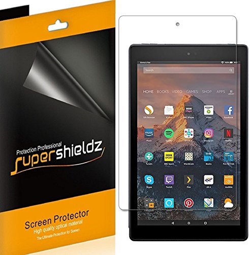 [3-Pack] Supershieldz for All-New Fire HD 10 Tablet 10.1" (7th Generation - 2017 release) Screen Protector, High Definition Clear Shield - Lifetime Replacements Warranty