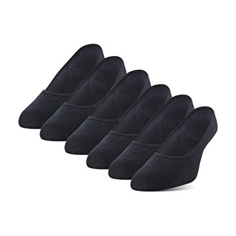 PEDS Women's Ultra Low Cut Padded Foot Liner with Gel Tab, 6 Pairs