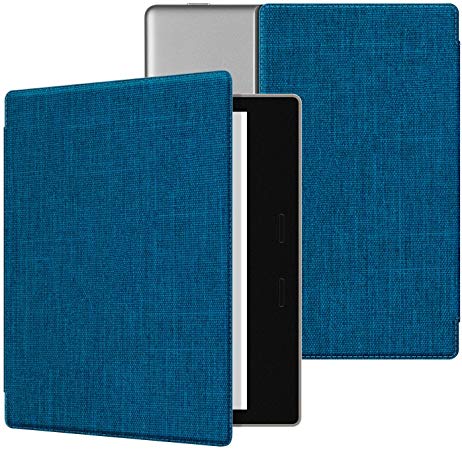 Ayotu Fabric Case for All-New 7" Kindle Oasis(10th Gen, 2019 Release& 9th Gen, 2017 Release) Thinnest and Lightest, Strong Adsorption and Durable Soft Fabric Cover with Auto Wake/Sleep,Blue