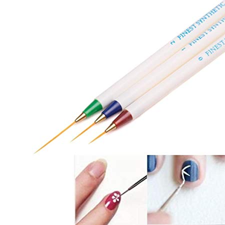 RIUDA 3PCS Nail Art Design Set Dotting Painting Drawing Brush Pen Tools