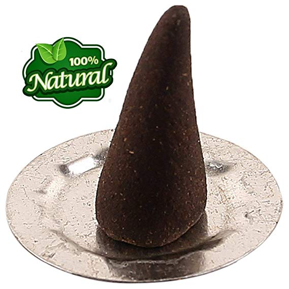 Bless-Frankincense-and-Myrrh 100%-Natural-Incense-Cone Handmade-Hand-Dipped-Fragrant-Cone-with-Burning-Stand