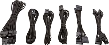 Corsair CP-8920202 SF Series Premium PSU Cable Kit Individually Sleeved Black Power Supply, for Corsair PSUs