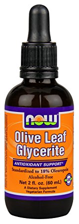 NOW Foods Olive Leaf Glycerite  18% Oleuropein , 2 ounce