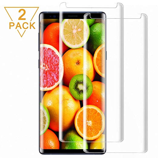 Galaxy Note 9 Screen Protector(2-Pack), 3D Curved Tempered Glass Screen Protector[9H Hardness][Force-Resistant][Easy Bubble-Free][Case Friendly] Compatible with Samsung Galaxy Note9 (Released in 2018)