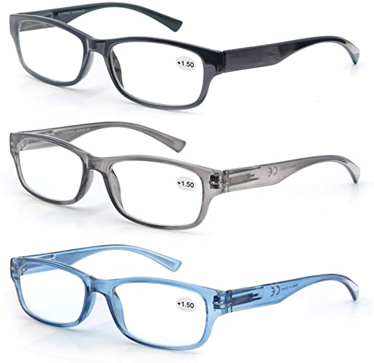 Set of Mixed Colors of Reading Glasses with Spring Hinges Vintage Quality Comfort for Men and Women