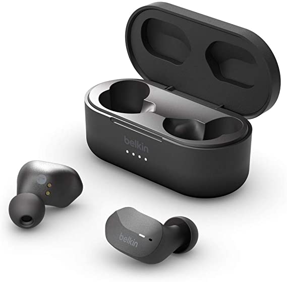 Belkin SoundForm True Wireless Earbuds (Bluetooth Headphones w/Noise Isolation, Touch Controls) Wireless Headphones, Bluetooth Earbuds (Black)