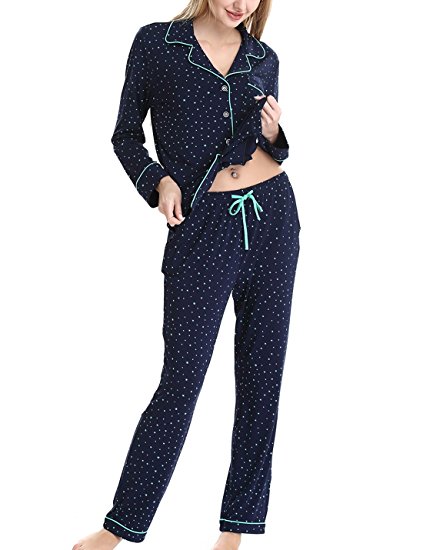 NORA TWIPS Women's Sleepwear Long Sleeves Pajama Set With Pants (XS-XL)