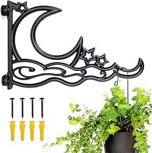 Plant Hanging Bracket Heavy Duty, 13 Inch Aluminum Hanging Plant Hanger, Rust-resistant Decorative Wall Plant Bracket Hook for Outdoor Indoor Hanging Planter Flower Lantern Bird Feeder Wind Chimes