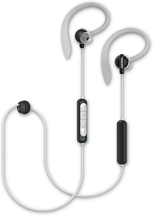 Philips Audio A4205BK/00 In-Ear Sports Headphones Bluetooth Wireless (Heart-rate Monitor, Built-in Mic, 10-mm Neodymium Drivers, IPX5 Waterproof, Quick Charge, Secure Fit) - 2020/2021 Model