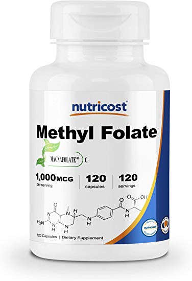 Nutricost Methyl Folate 1000mcg, 120 Veggie Capsules - Gluten Free, Non-GMO