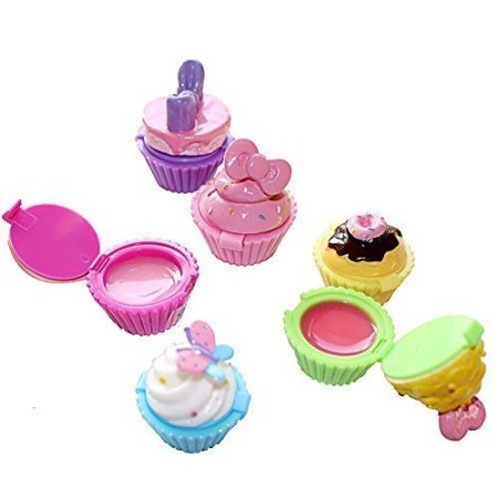 Jalousie Novelty Cupcake Lip Gloss 6 Piece Girls Birthday Party Favors FDA Approved