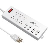 Flepow8482 6 AC Plugs Outlet Over Load Protection 1625W13A 59ft Cord HomeOffice Surge Protector Power Strip with Built-in 88W 5V24A4 and 5V1A4 Desktop USB Charging Port for iPhone 6  6 Plus  5S  5 iPad Air  Mini Samsung Galaxy Note 4  Note 3  Note 2  S6  S6 Edge  S5  S4  S3 Google Nexus and other Smartphone and Tablet