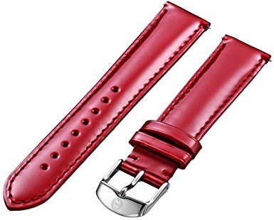 MICHELE MS18AA050602 18mm Patent Leather Red Watch Strap