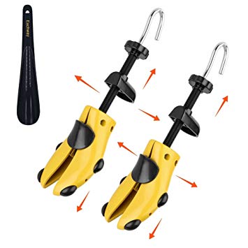 Eachway Pair of Professional 2-Way Premium Shoe Stretcher Tough Plastic Shoe Trees,Adjustable Length & Width Durable Shoe Shaper for Men and Women (Small)