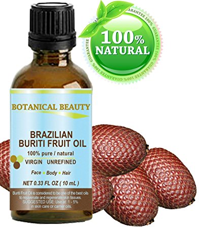 Botanical Beauty Natural Brazilian Buriti Fruit Oil, 0.33 fl. oz. / 10ml