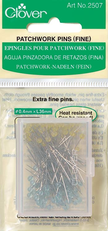 Clover Q2507  Patchwork Pins-Fine, 100 Per Pack