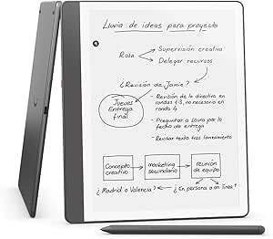 Nuevo Amazon Kindle Scribe (16 GB) | Pantalla rediseñada con bordes uniformes y escritura directa en libros y documentos | Lápiz prémium | Gris tungsteno