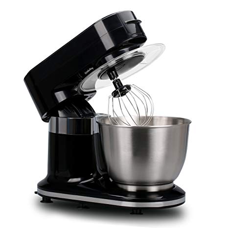 Excelvan Food Stand Mixer 1000W 3-in-1 Beater/Whisk/Dough Hook with 5.5L Stainless Steel Bowl Black
