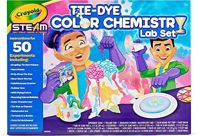 Crayola Tie Dye Color Chemistry Set for Kids, STEAM/STEM Activities, Educational Toy, Ages 7, 8, 9, 10