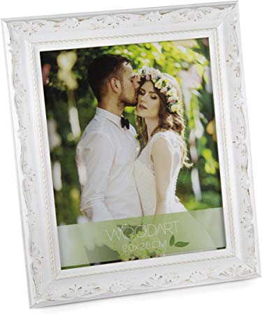 WoodArt Wooden Picture Frame (6x8, White W/Flowers)