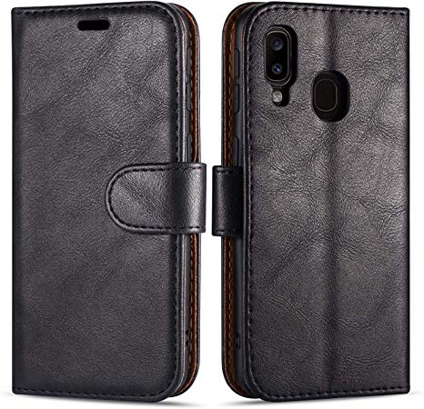 Case Collection Premium Leather Folio Cover for Samsung Galaxy A20e Case (5.8") Magnetic Closure Full Protection Book Design Wallet Flip with [Card Slots] and [Kickstand] for Galaxy A20e Phone Case