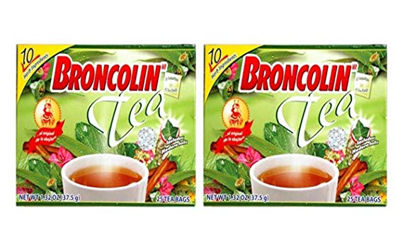 Broncolin Tea (2-Pack) | Nutritional Herbal Tea Bags containing Honey and Plant Extracts; 50 Tea Bags