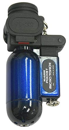 Blazer PB207CR The Torch Butane Refillable Lighter, Metallic Blue