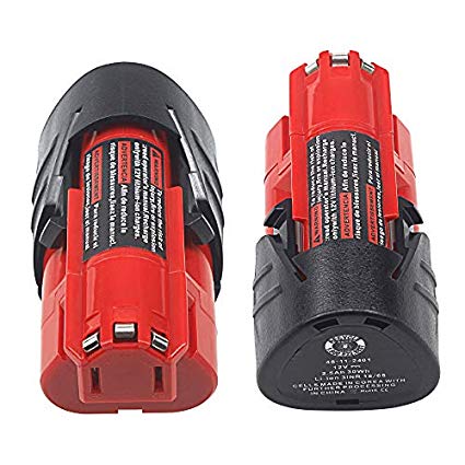 AOYAN 2Pack 12V 2500mAh Lithium-ion Replacement Battery Compatible with Milwaukee 48-11-2401 48-11-2402 48-11-2410 48-11-2420 48-11-2411 M12 XC Cordless Tools
