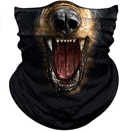 Motorcycle Face Mask for Dust Wind UV Sun Protection Seamless Bandana Animal Face Mask Men Women Festival Fishing Hunting Riding Work Outdoor Running Tube Mask Neck Gaiter Multifunctional Headwear