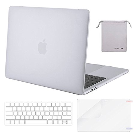 Mosiso MacBook Pro 13 Case 2017 & 2016 Release A1706/A1708, Plastic Hard Case Shell with Keyboard Cover with Screen Protector with Storage Bag for Newest MacBook Pro 13 Inch, Frost