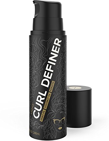 xtava Curl Defining Hair Cream with Keratin 8 Fl.Oz - Lightweight Curling Enhancer Creme for Thick, Fine, Naturally Curly and Wavy Hair - Light Definer for Curls with Anti Frizz Control for Dry Hair