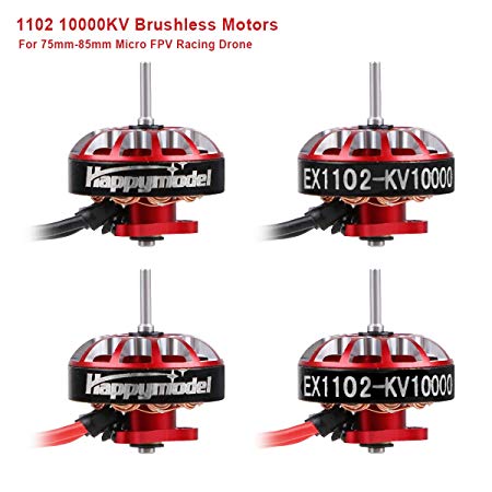 4pcs 1102 9000KV Brushless Motors 2S-3S EX1102 Micro Drone Motor for FPV Racing Tiny Whoop 66mm Ductless Frame 75mm-85mm Micro FPV Racing Drone Like Mobula7 HD