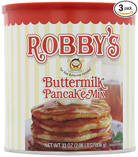 Golden Malted Robby's Buttermilk Pancake Mix, 33-Ounce Cans (Pack of 3)
