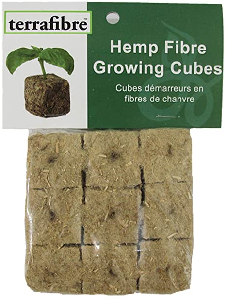 Hemp Fibre Growing Cubes (9, 1.5) 9 Pack of 1.5" inch Cubes. Perfect Growth Media for Starting Seeds, Environmentally Friendly and Fully Biodegradable/Compostable