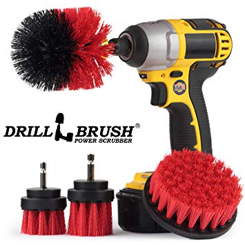 Drill Brush - Outdoor - Cleaning Supplies - Garden - Fountain - Patio - Fire Pit - Scrub Brush - Concrete - Marble - Grout Cleaner - Bird Bath - Granite - Headstone - Garden Statues - Pond