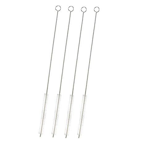 Straw Cleaning Brush - 4-Pack Stainless Steel Straw Cleaners with Extra Long Design for Tumbler, Boba, and Smoothie Straws, 12 x 0.4 x 0.4 Inches