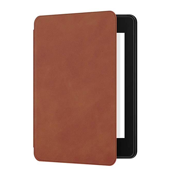 Ayotu Skin Touch Feeling Case for Kindle Paperwhite 2018 - Durable Soft Artificial Leather Cover with Auto Wake/Sleep - Fits Amazon All-New Kindle Paperwhite Case (10th Generation-2018),K10 Brown