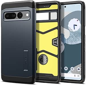 Spigen Tough Armor Coque Compatible avec Google Pixel 7 Pro - Ardoise Métallisée