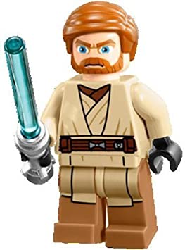 Lego Star Wars OBI-Wan Kenobi Minifigure with Lighsaber (2013, LF) from Set 75012