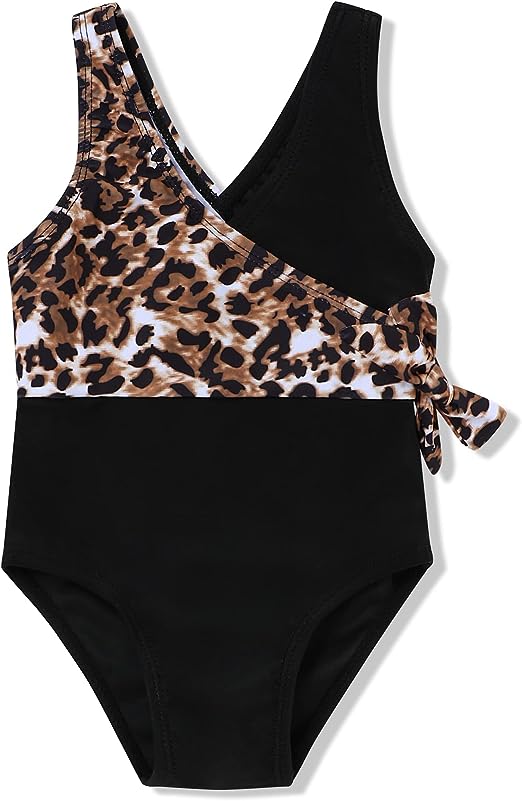 bilison Toddler Girl Swim Suit Baby Girl Bathing Suit Color Block Stripe Swimwear Summer Kid Swimsuit