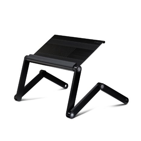 Furinno Adjustable Vented Laptop Table Laptop Computer Desk Portable Bed Tray Book Stand Multifuctional and Ergonomics Design Dual Layer Tabletop up to 17